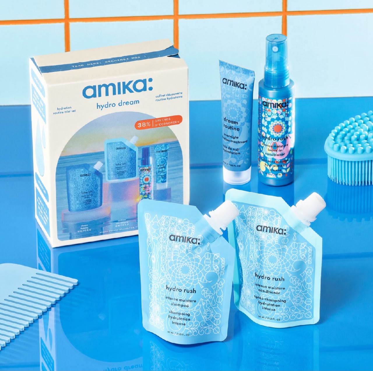 AMIKA HYDRO RUSH SHAMPOO & CONDITIONER SET